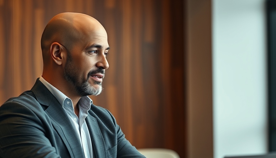 Confident man discussing medspa marketing strategies with focus.