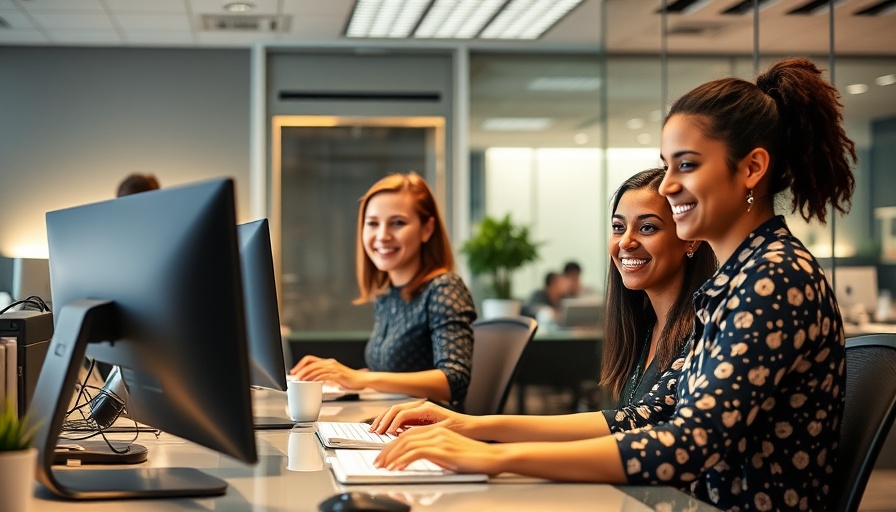 Empowering front desk team with AI efficiently in a modern office.