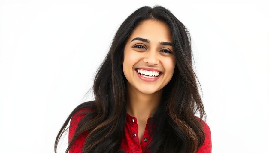 Smiling woman building authentic connections in a digital workplace.