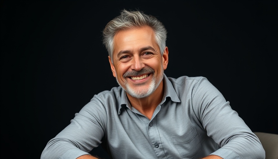 Middle-aged man smiling confidently in a portrait, Airbnb changes travel experience.