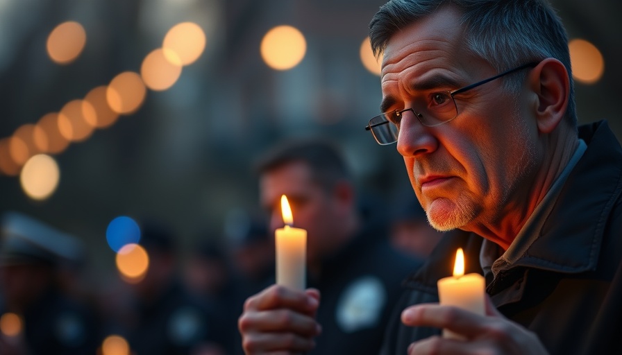 Person holding candle during National Police Week vigil.