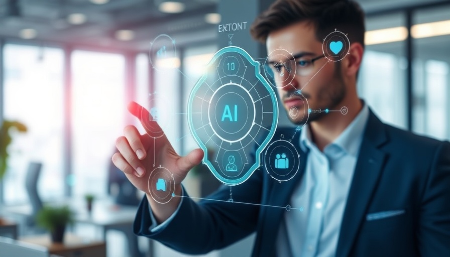 AI enhancing productivity on a digital interface in an office setting.