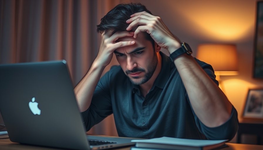 Stressed person working late to avoid officer burnout