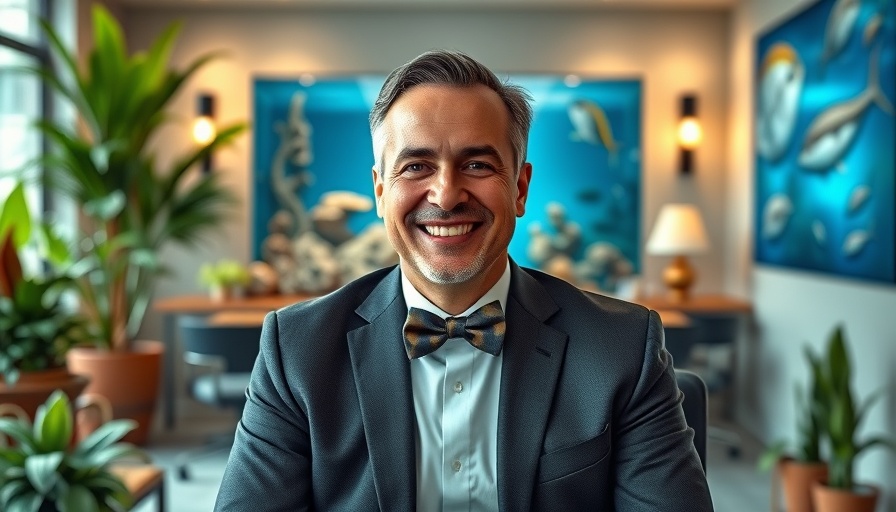 Professional man discussing New World screwworm threats in a vibrant office.