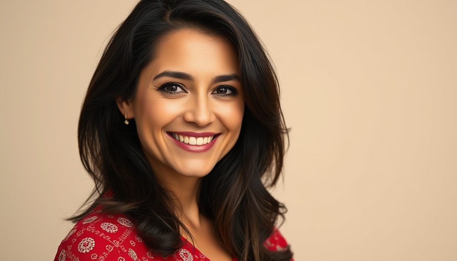 Friendly woman smiling in red blouse, FDA Approves Novavax COVID Vaccine