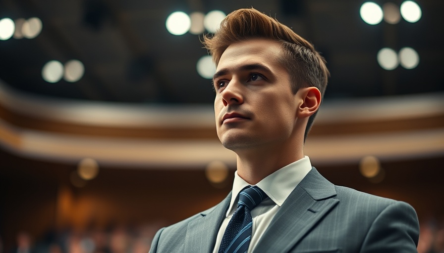 Professional male under bright lights in a formal setting, OpenAI.