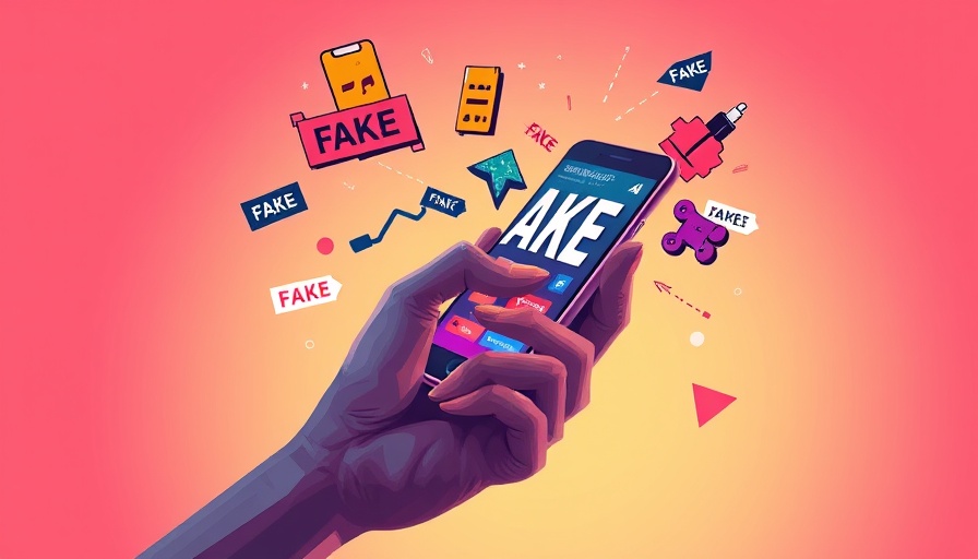 Artistic digital representation of misinformation in social media with smartphone