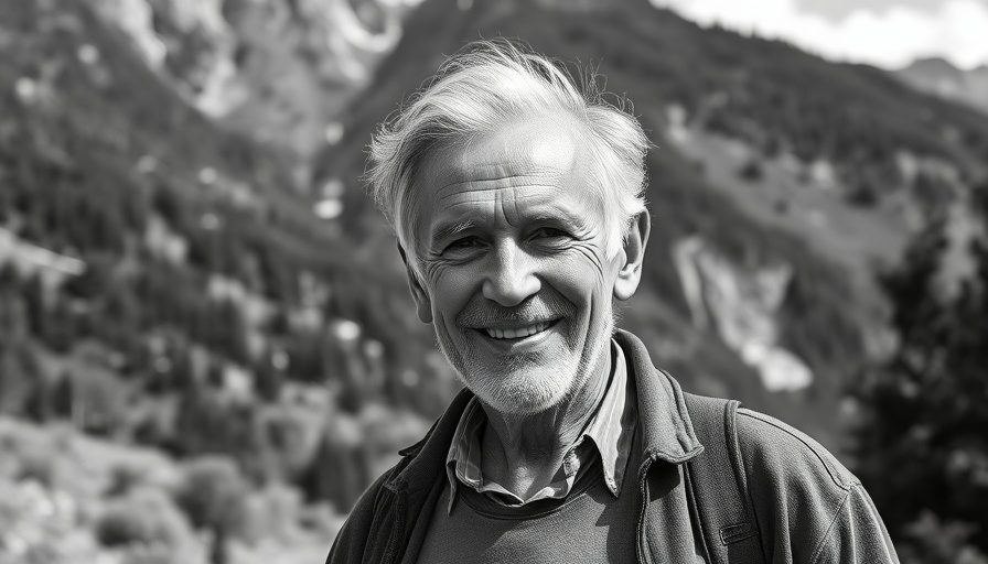 Elderly smiling man outdoors with mountains; hiring challenges for MedSpas.