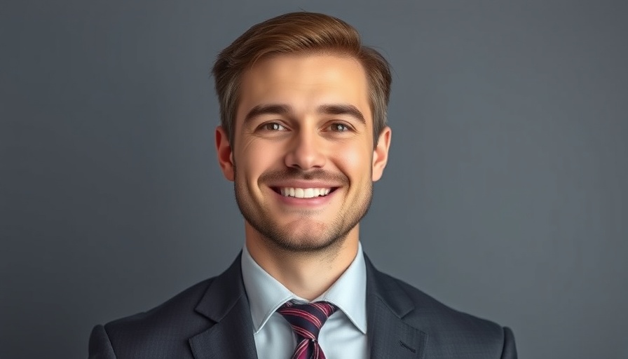 Smiling businessman in formal attire, representing confidence in business.