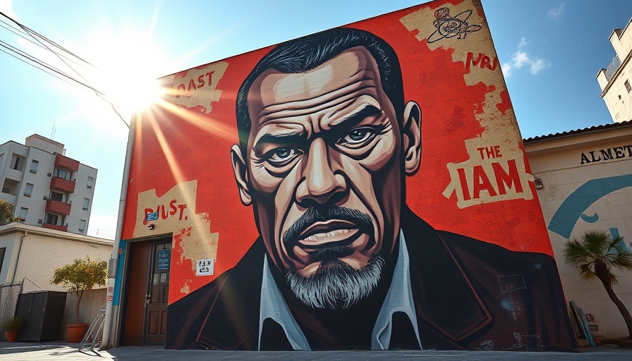 George Floyd mural in urban setting, part of memorial events.
