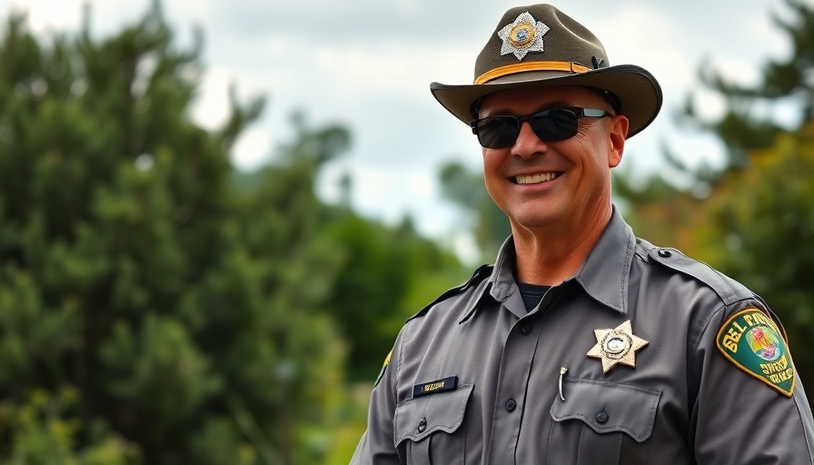 Sheriff in uniform standing outdoors, emphasizing police training safety standards.