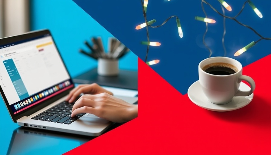 Holiday marketing campaigns for MedSpas concept with laptop and festive elements.