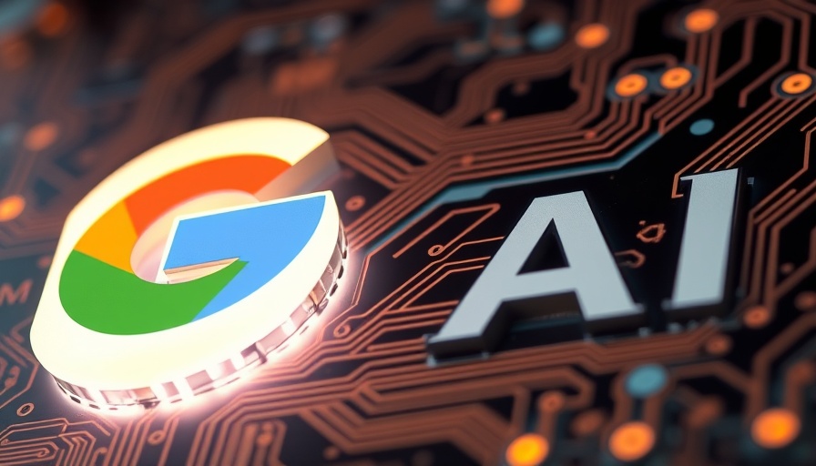 Google and AI monetization digital circuit board backdrop.