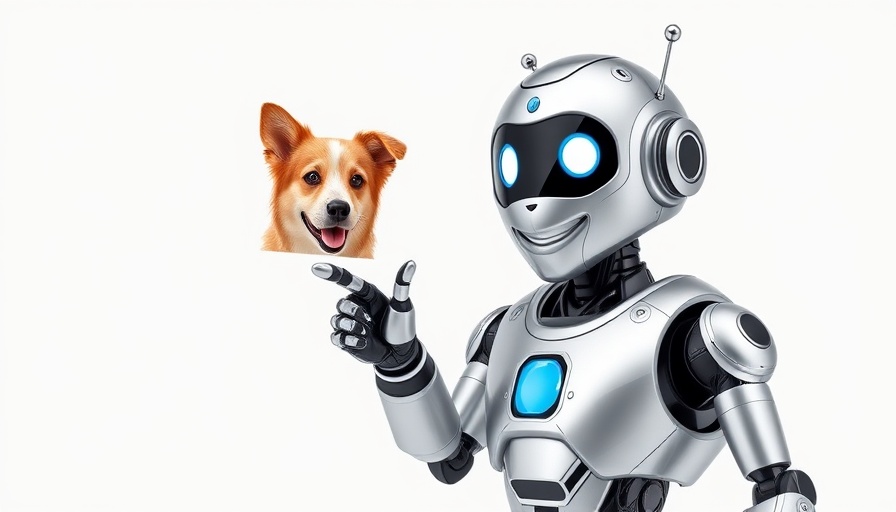 AI life hacks for veterinarians: robot showcasing a dog image.