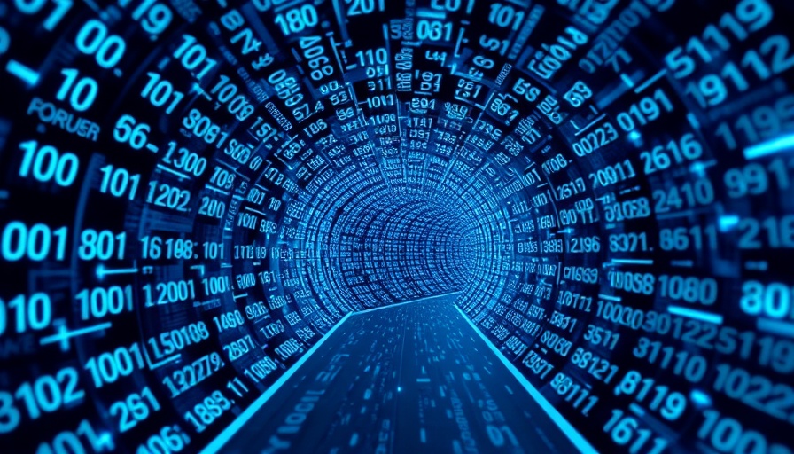 Binary tunnel representing data speed, emphasizing database speed beats page count for crawl budget.