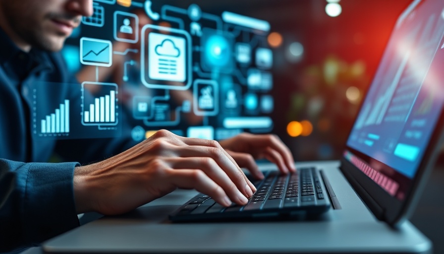 CMS market share trends with digital interface and laptop.