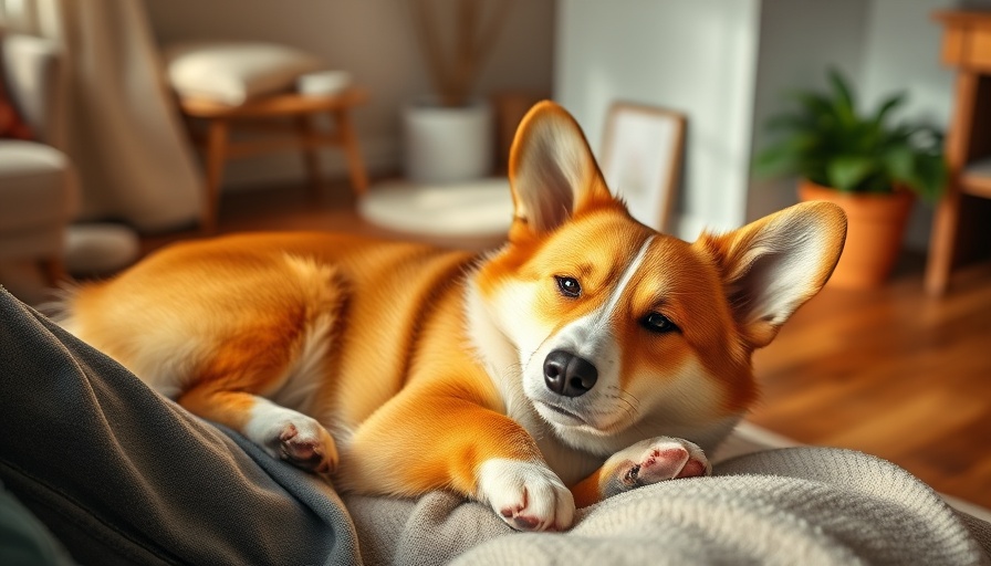Corgi resting on lap after TPLO surgery for CCL tears