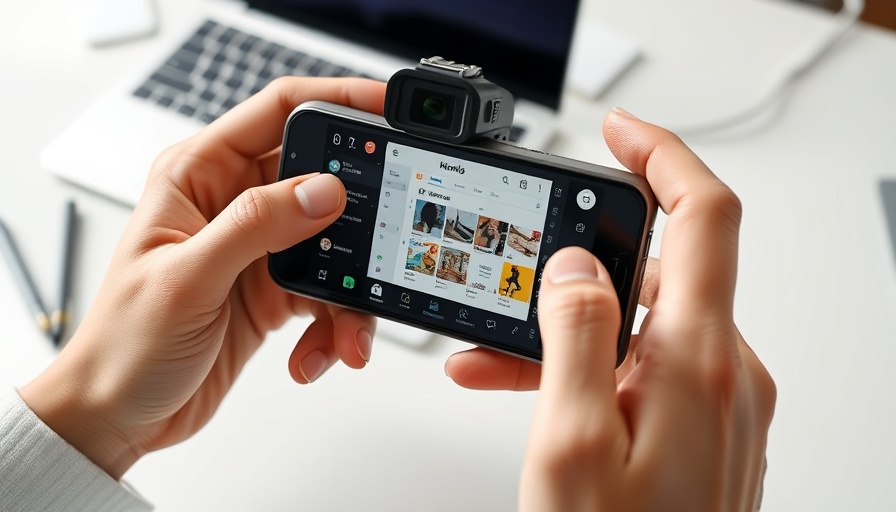 Social media scheduling tools for MedSpas on a smartphone in an office setting.
