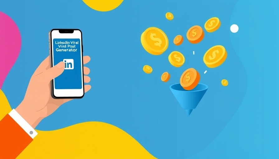 LinkedIn virality concept with post generator and smartphone.