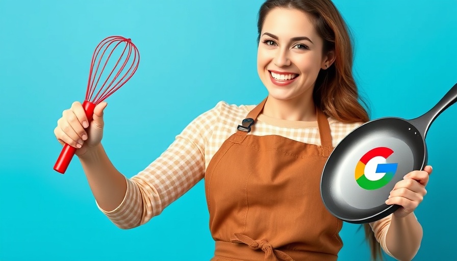 Woman holding Google logo pan, symbolizing Google Recipe Schema Update
