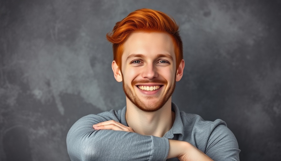 Man smiling casually with red hair in a relaxed pose.
