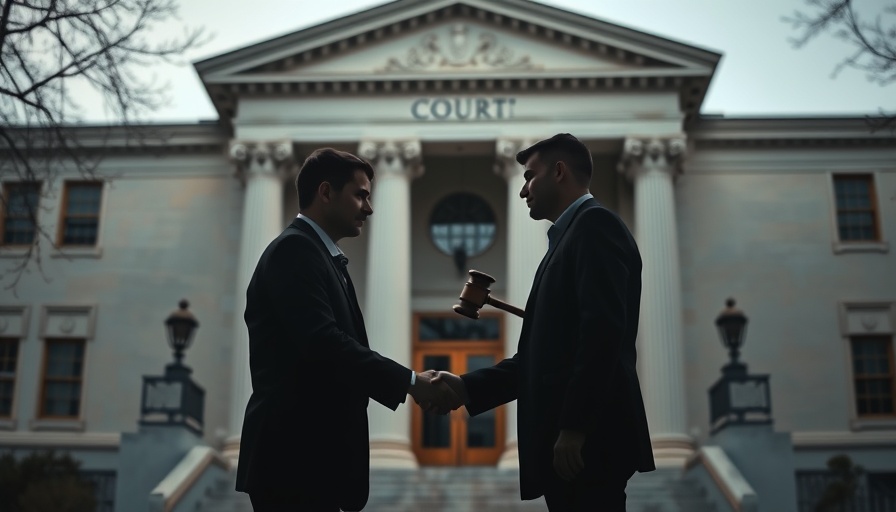 Silhouetted figures shaking hands symbolizing bribery, focus on law enforcement ethics.