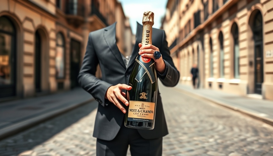 Moët Hennessy with stylish person in European street setting