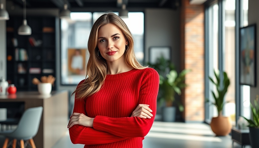 Elegant woman on Inc. magazine cover in red sweater.