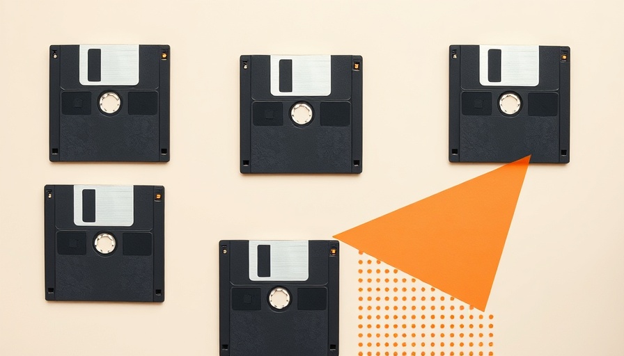 Vintage floppy disks in abstract layout, savable content theme.