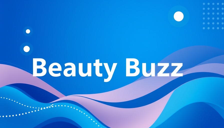 Beauty Buzz vibrant blue graphic with abstract design