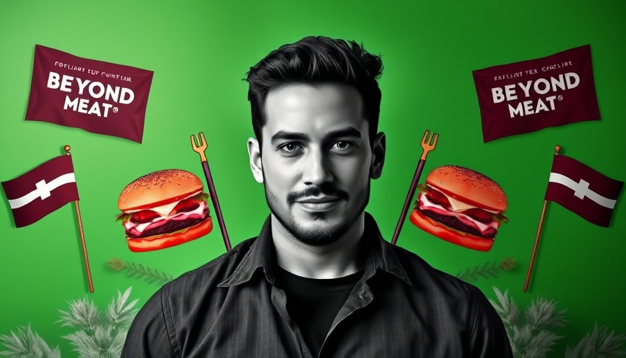 Beyond Meat new product launch with a monochrome portrait and green backdrop.