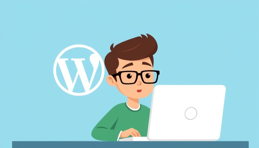 Cartoon person using a computer with WordPress logo, essential plugins context.