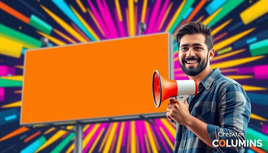 Costly signaling in advertising concept with billboard and megaphone.