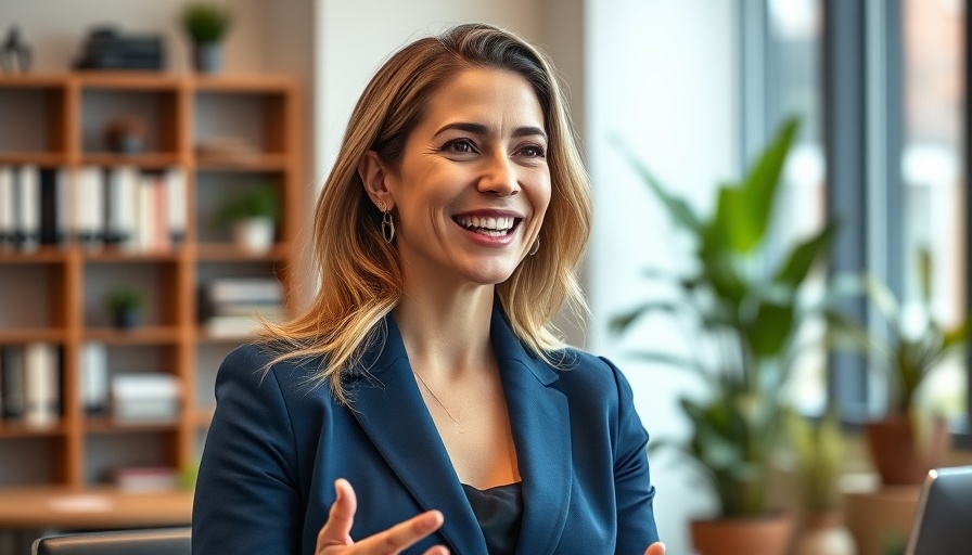Professional woman explaining business strategies in a med spa office.
