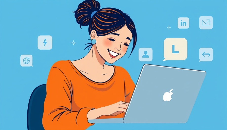 Woman using laptop for social media analytics in a MedSpa context