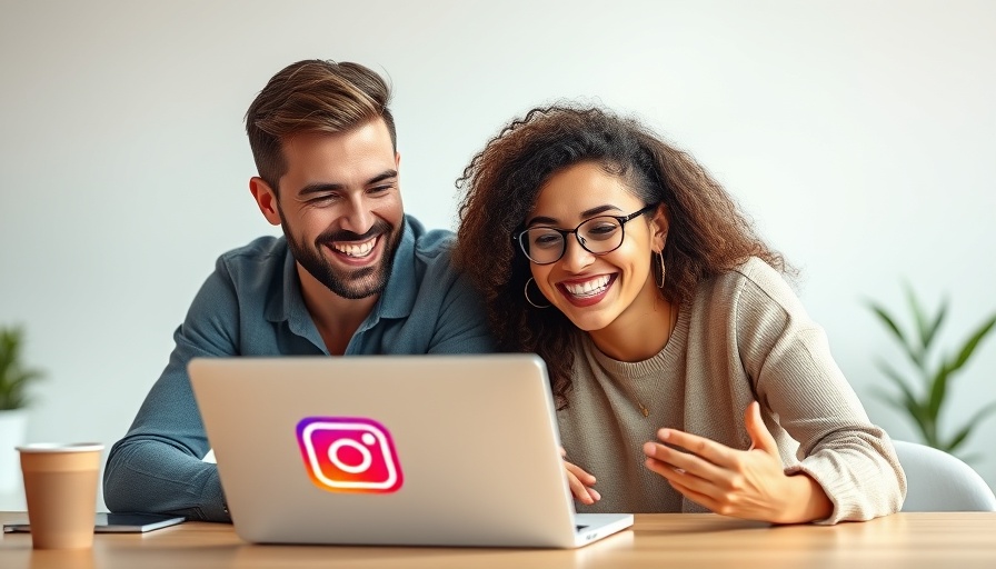 Enthusiastic people using Instagram Reels for MedSpa marketing at a laptop.