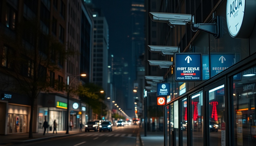 Urban environment showcasing situational crime prevention strategies at night.