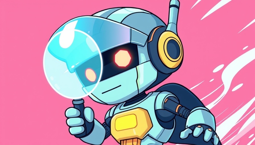 Boost crawl efficiency illustrated by a fast-moving robot with a magnifying glass, cartoon style.