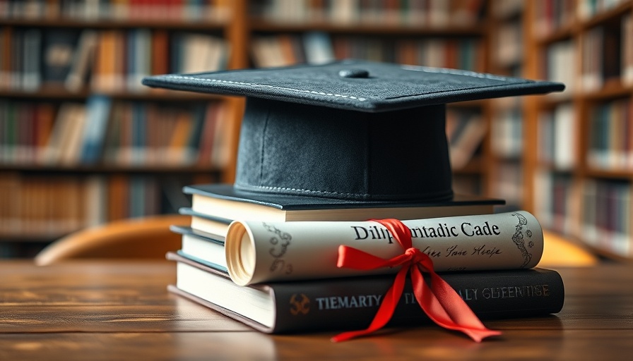 Graduation cap and diploma at Nevada's first veterinary school library.
