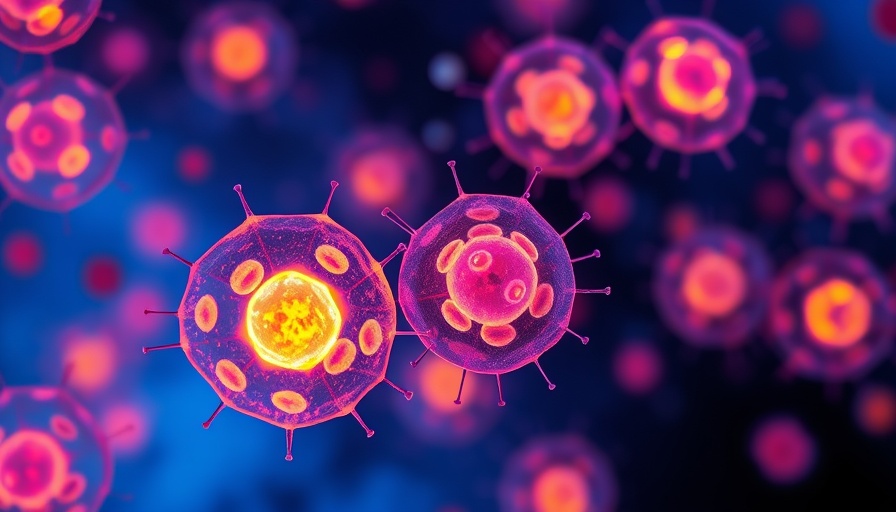 Stem cells in a blue medium, highlighting veterinary stem cell therapy advances.
