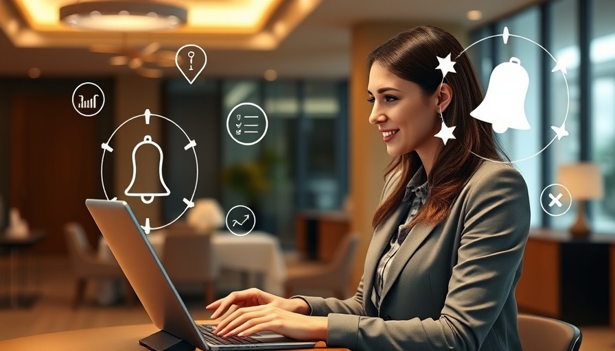 Hotel receptionist using CRM software, engaged in a call.