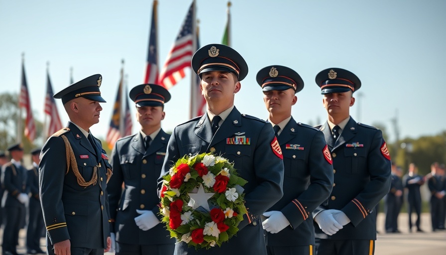 Memorial ceremony for decreased law enforcement fatalities with officers and wreath.