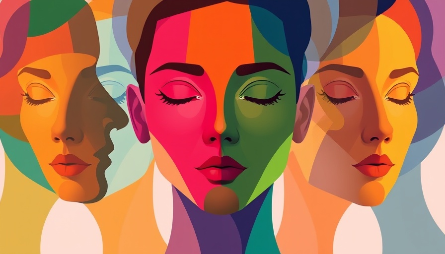 Abstract illustration of colorful faces symbolizing connection.
