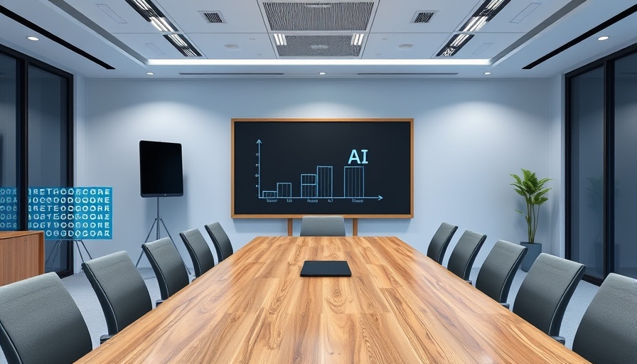 AI notetakers concept with digital cubes and conference table.