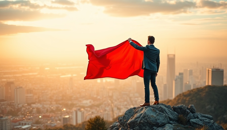 Businessman waving flag on mountain at sunrise, Hiring SEO for Veterinary Clinics