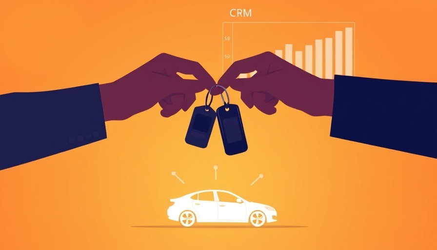 Abstract art of CRM and car keys in automotive context.