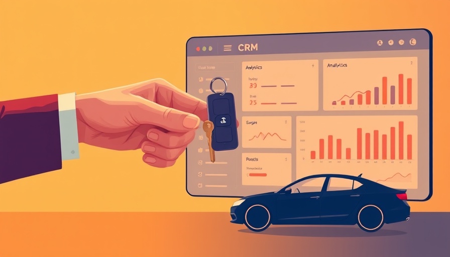 Illustration of CRM exchange for best CRMs for automotive businesses, keys and graphs