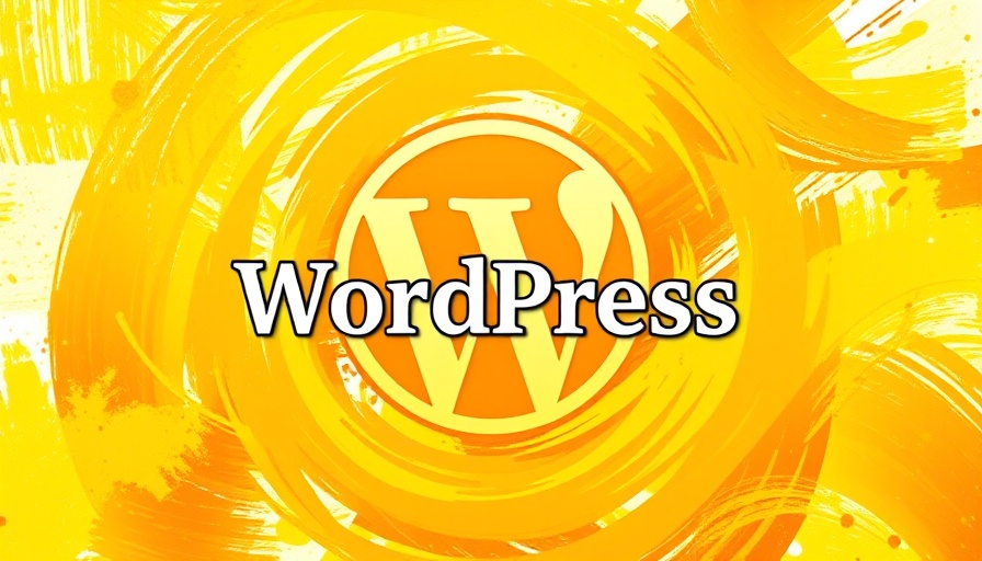 Bright Wordpress logo with abstract yellow-orange swirling background.