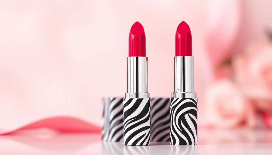 Modern lipstick packaging with zebra pattern, new lip eye packaging trends.