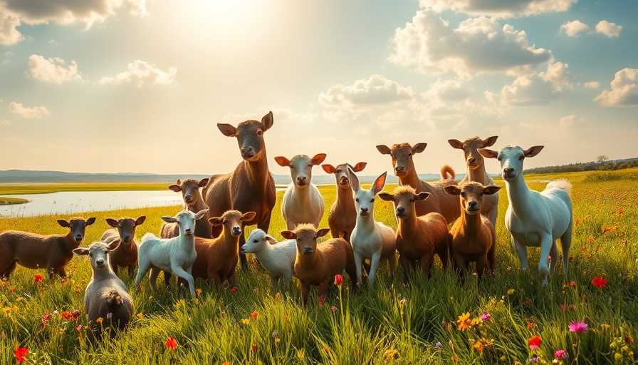 Animals celebrating August animal-related holidays in a meadow.
